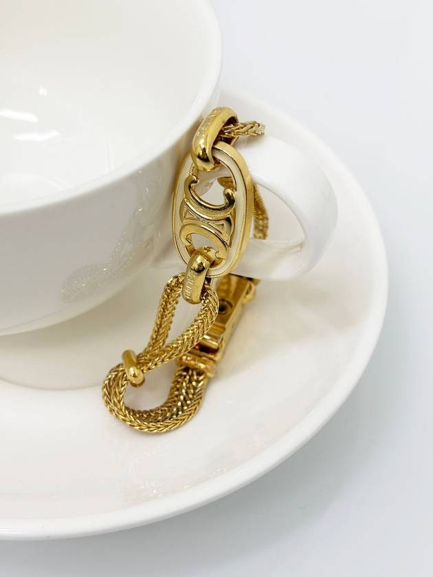 CELINE Gold Triomphe Chain Bracelet 4VCEA17110