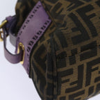 FENDI Zucca Canvas Hand Bag Brown Black Purple83149
