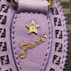 FENDI Zucca Canvas Hand Bag Brown Black Purple83149