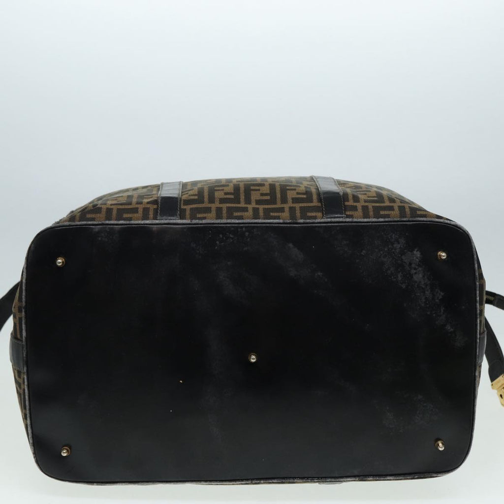 FENDI Zucca Canvas Boston Bag Brown Black83151