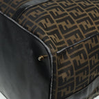 FENDI Zucca Canvas Boston Bag Brown Black83151