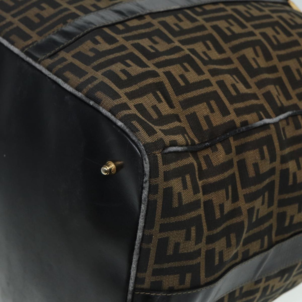 FENDI Zucca Canvas Boston Bag Brown Black83151
