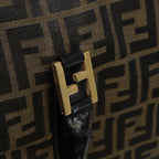 FENDI Zucca Canvas Boston Bag Brown Black83151
