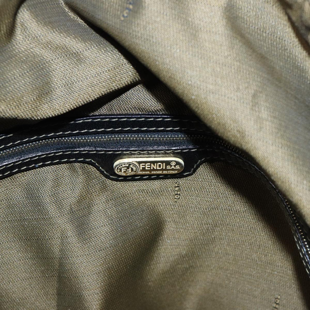 FENDI Zucca Canvas Boston Bag Brown Black83151