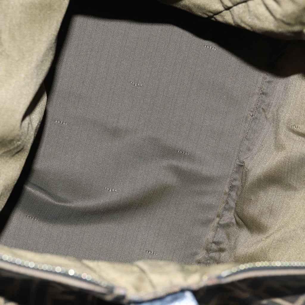 FENDI Zucca Canvas Boston Bag Brown Black83151