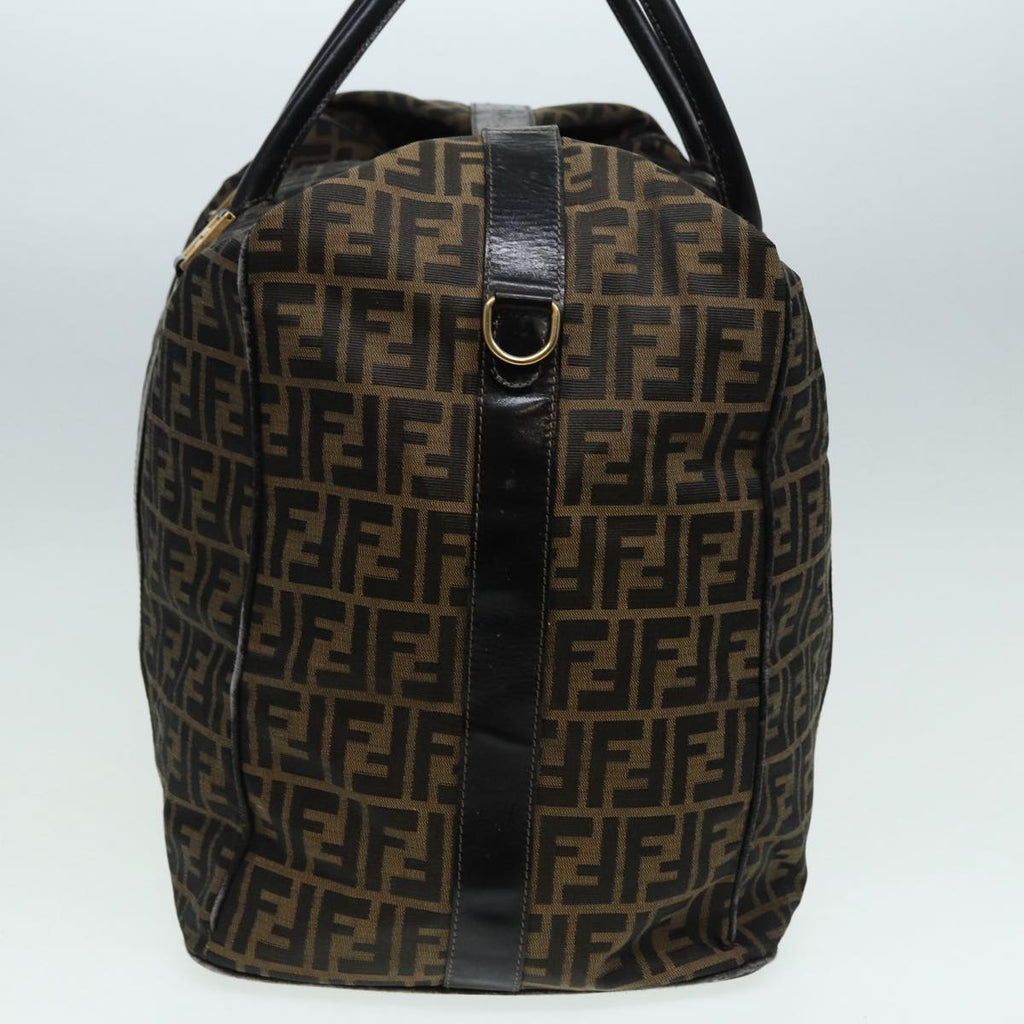 FENDI Zucca Canvas Boston Bag Brown Black83151