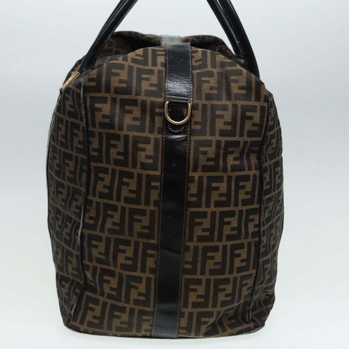 FENDI Zucca Canvas Boston Bag Brown Black83151