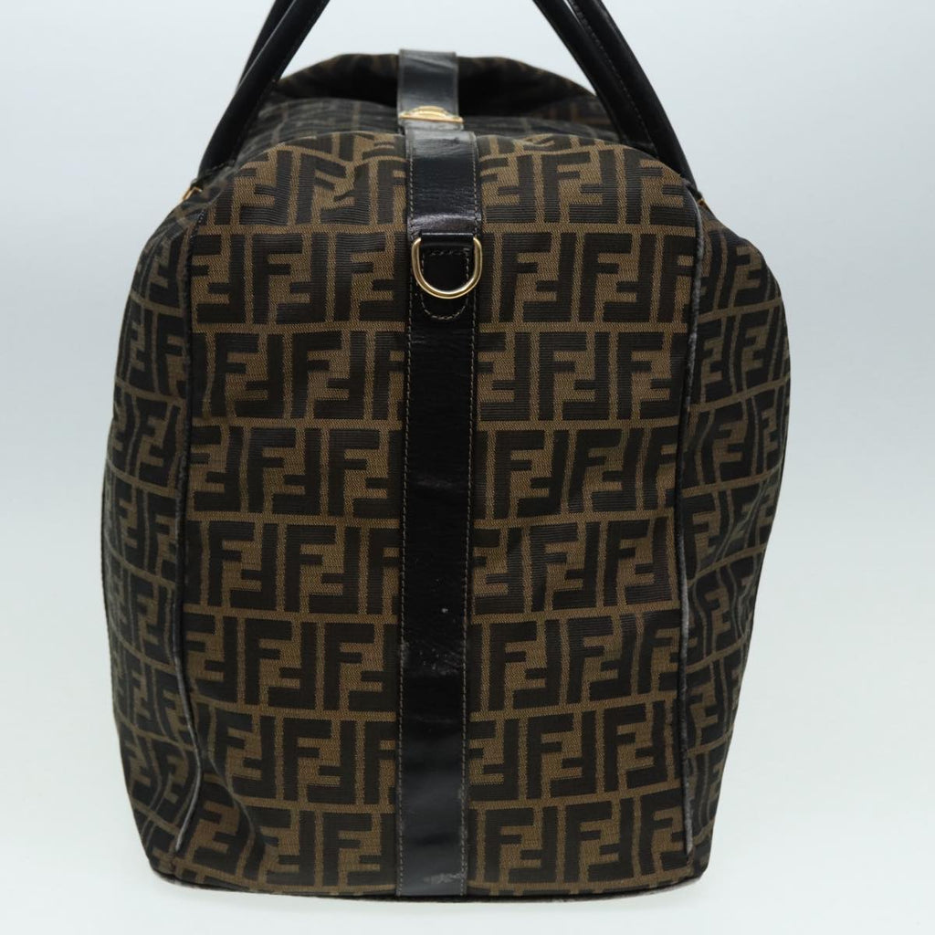 FENDI Zucca Canvas Boston Bag Brown Black83151