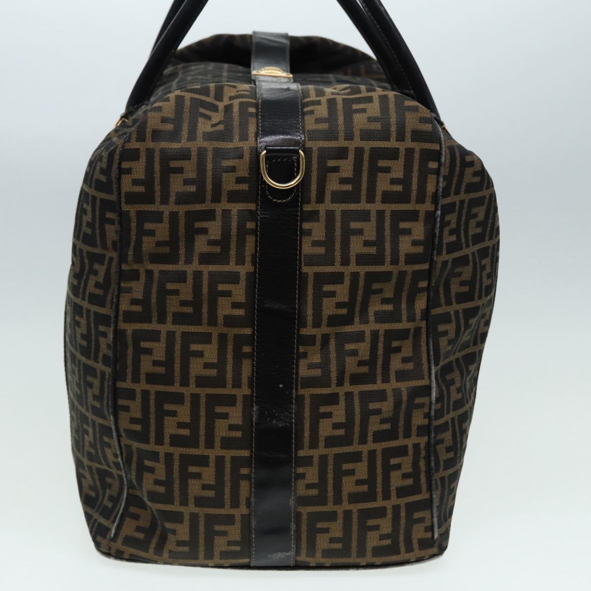 FENDI Zucca Canvas Boston Bag Brown Black83151