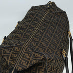 FENDI Zucca Canvas Boston Bag Brown Black83151
