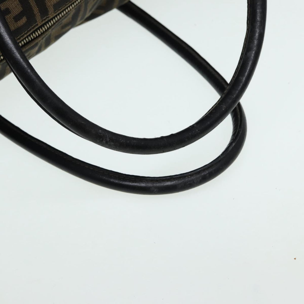 FENDI Zucca Canvas Boston Bag Brown Black83151