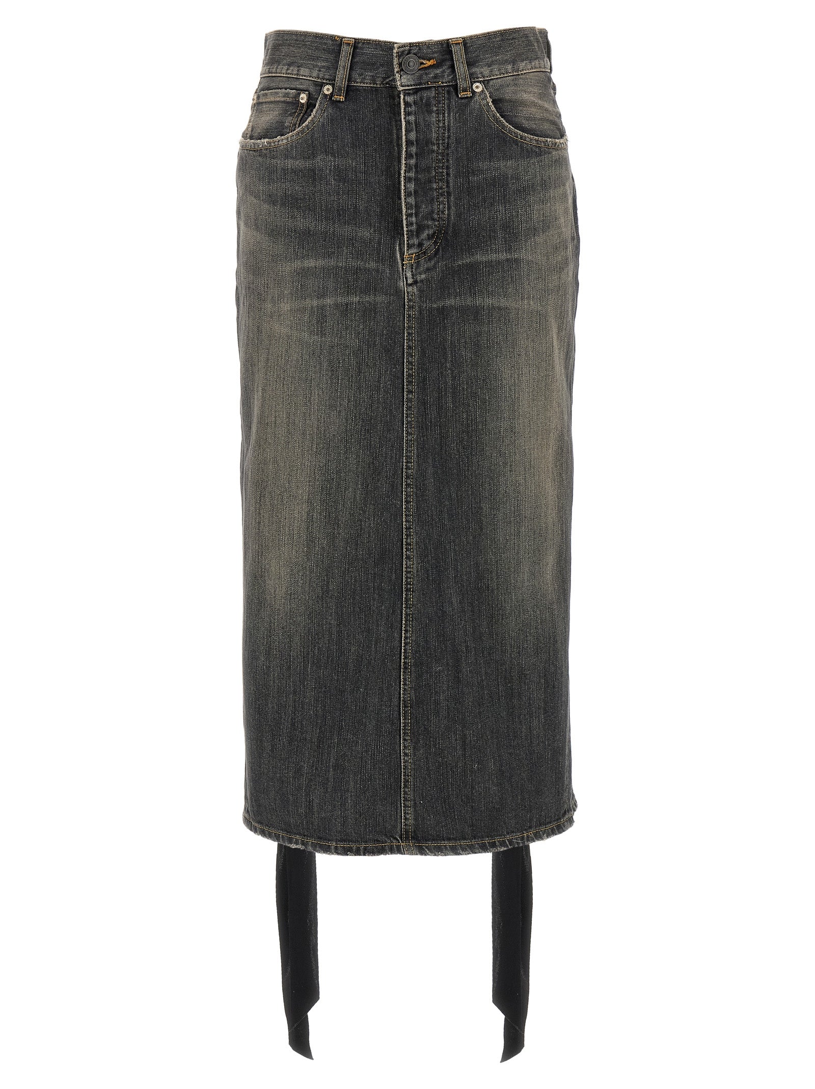Balenciaga Women 'Lace Up' Denim Skirt