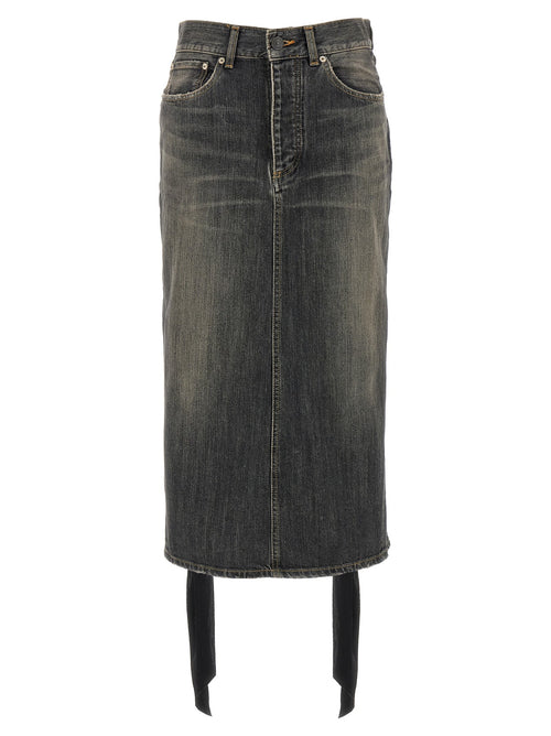 Balenciaga Women 'Lace Up' Denim Skirt