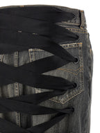Balenciaga Women 'Lace Up' Denim Skirt