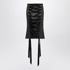 Balenciaga Skirt With Laces In Smoky Grey Denim Women