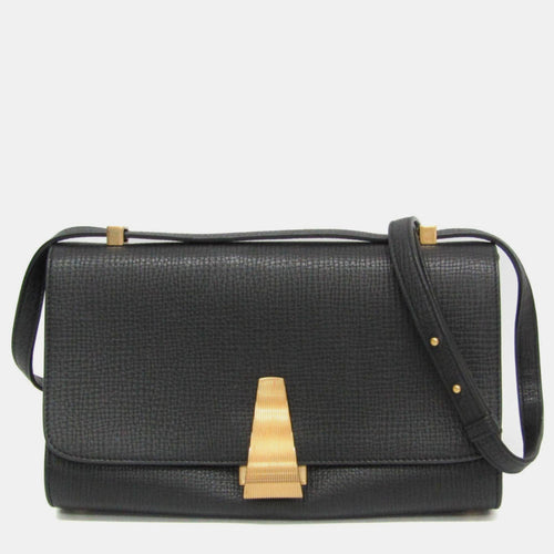 Bottega Veneta Black Textured Leather Angle Shoulder Bag