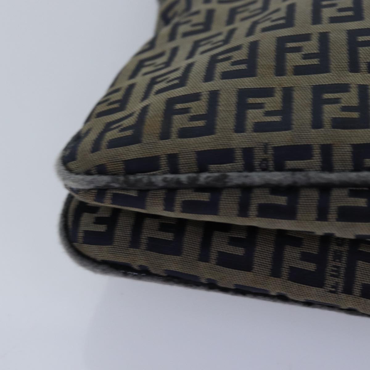 FENDI Zucchino Canvas Mamma Baguette Shoulder Bag Navy83213