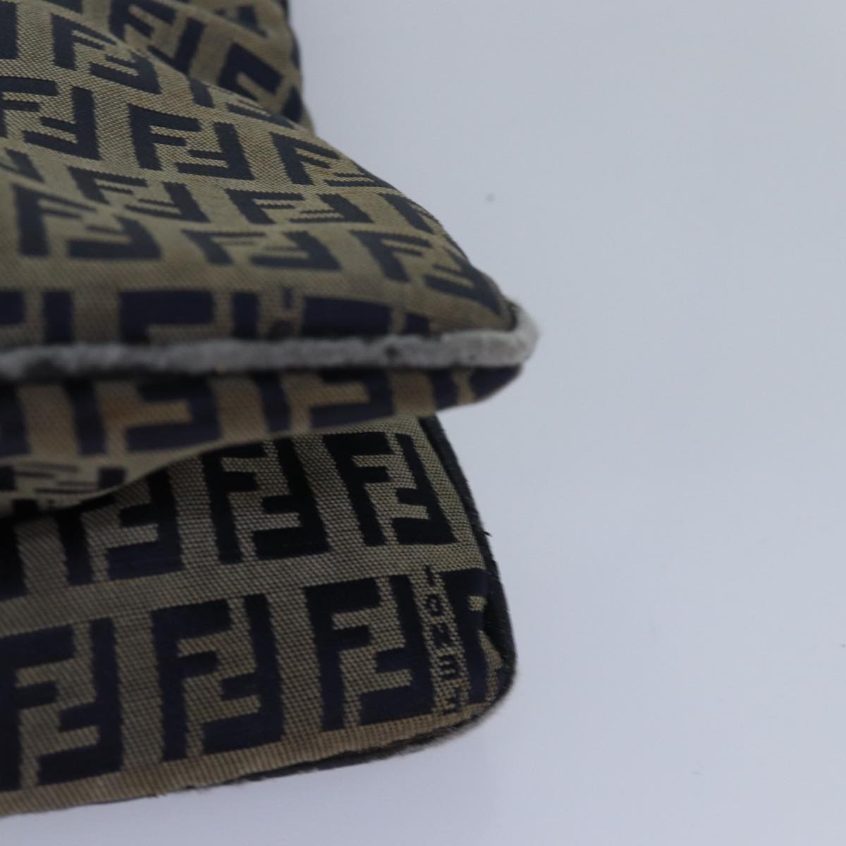 FENDI Zucchino Canvas Mamma Baguette Shoulder Bag Navy83213
