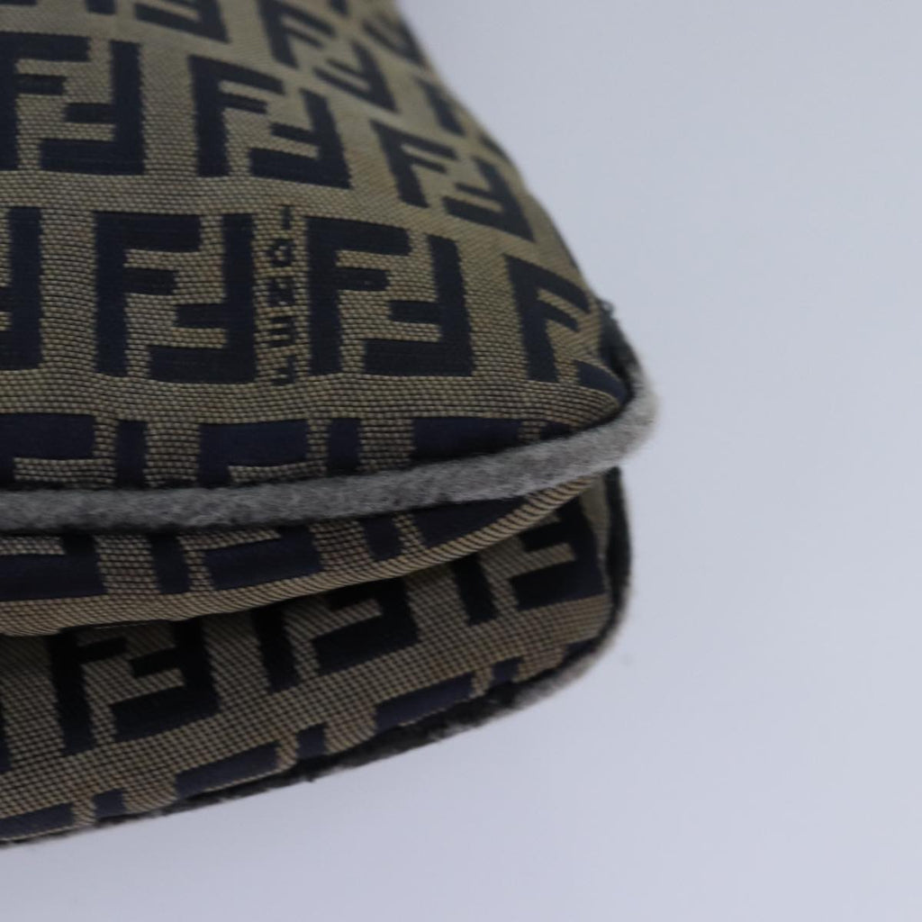 FENDI Zucchino Canvas Mamma Baguette Shoulder Bag Navy83213