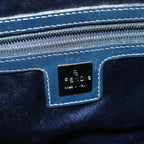 FENDI Zucchino Canvas Mamma Baguette Shoulder Bag Navy83213
