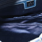FENDI Zucchino Canvas Mamma Baguette Shoulder Bag Navy83213