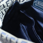 FENDI Zucchino Canvas Mamma Baguette Shoulder Bag Navy83213