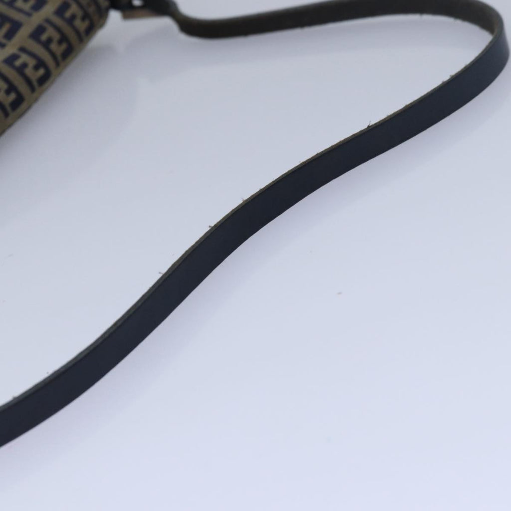 FENDI Zucchino Canvas Mamma Baguette Shoulder Bag Navy83213