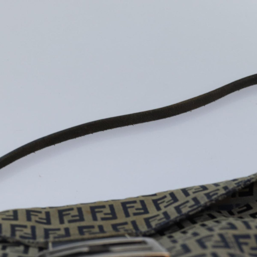 FENDI Zucchino Canvas Mamma Baguette Shoulder Bag Navy83213