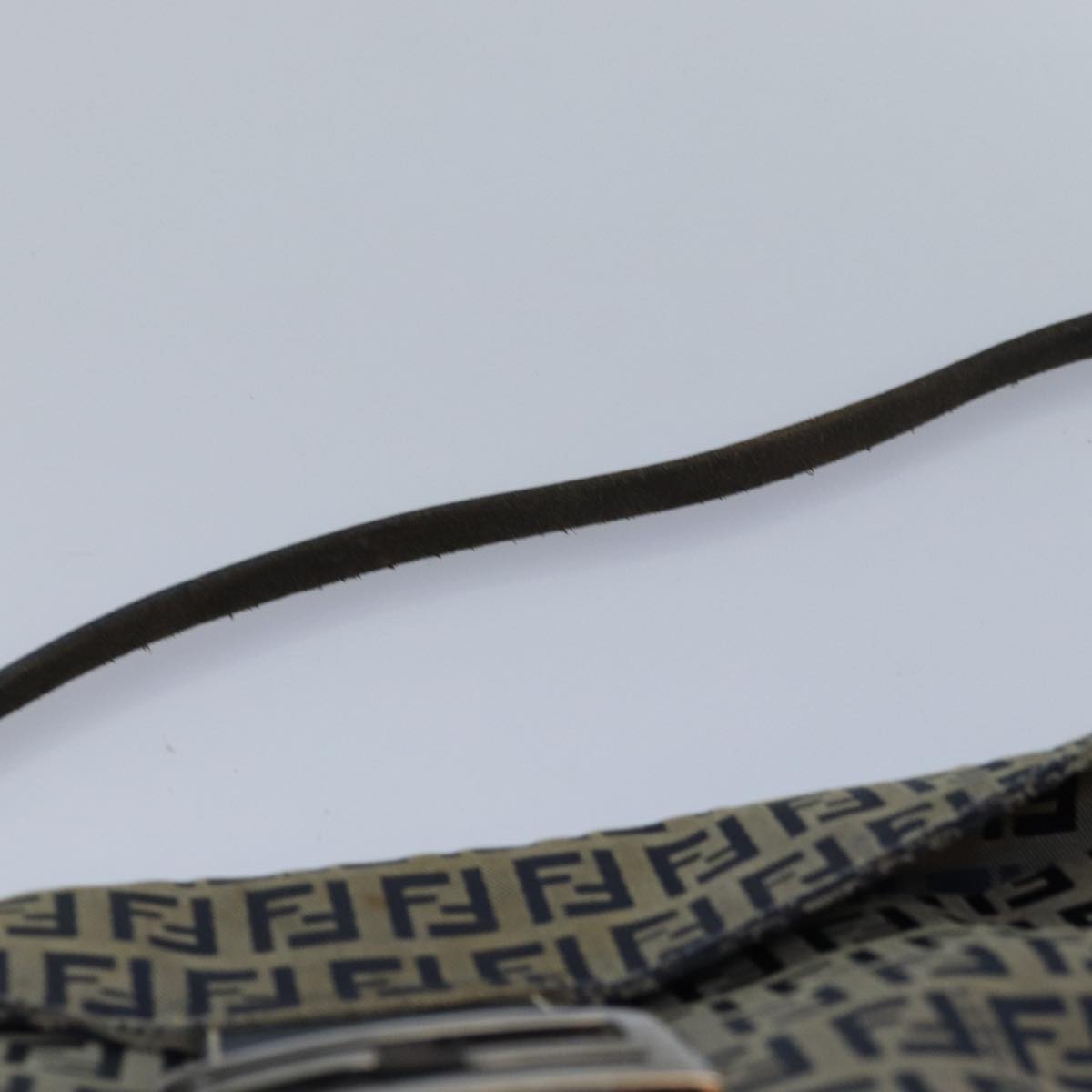 FENDI Zucchino Canvas Mamma Baguette Shoulder Bag Navy83213
