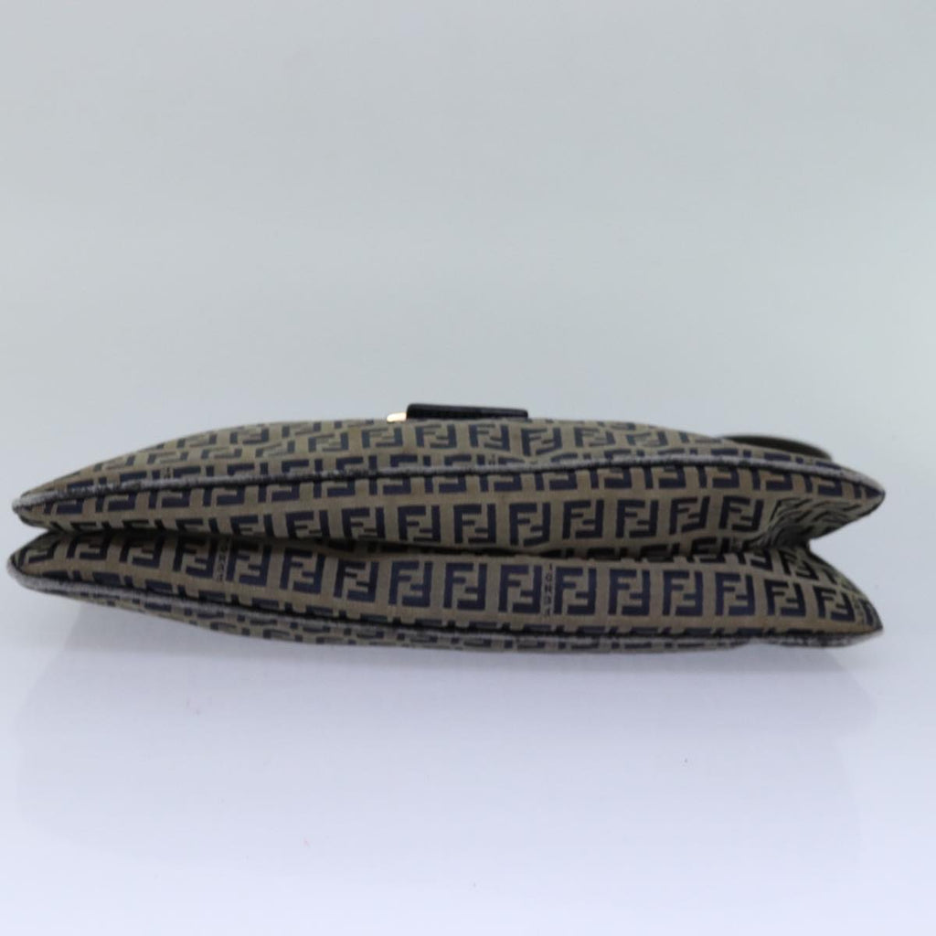 FENDI Zucchino Canvas Mamma Baguette Shoulder Bag Navy83213