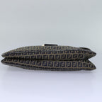 FENDI Zucchino Canvas Mamma Baguette Shoulder Bag Navy83213