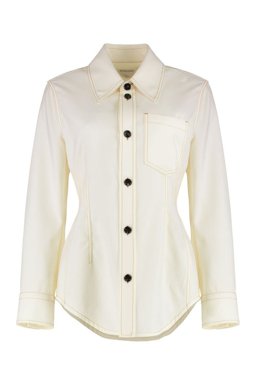 BOTTEGA VENETA Wool Shirt with Front Pocket for Women