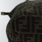 FENDI Zucca Canvas Boston Bag Brown Black83296