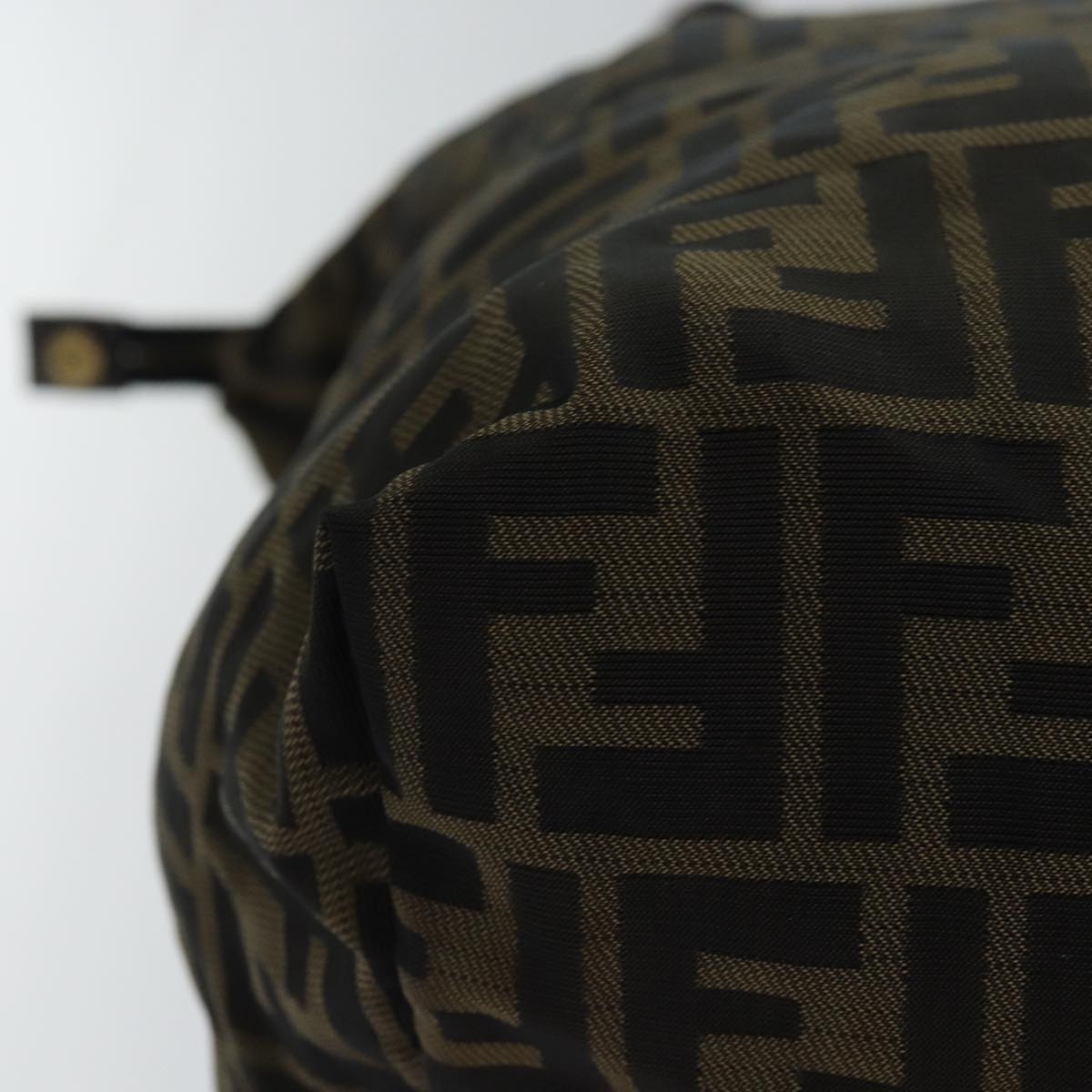 FENDI Zucca Canvas Boston Bag Brown Black83296