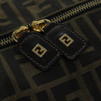 FENDI Zucca Canvas Boston Bag Brown Black83296