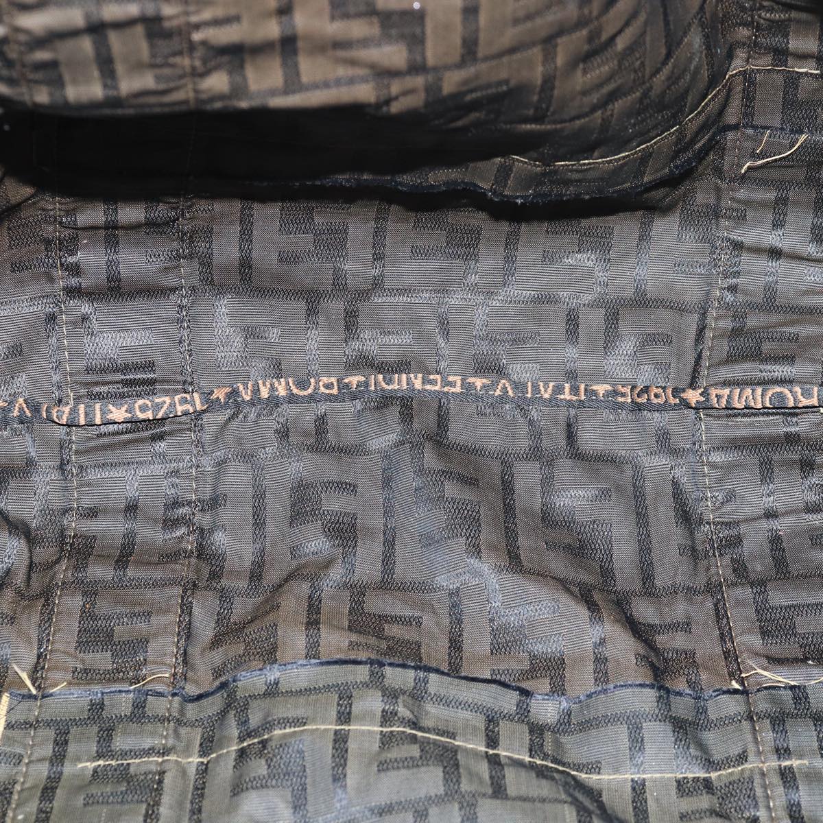 FENDI Zucca Canvas Boston Bag Brown Black83296