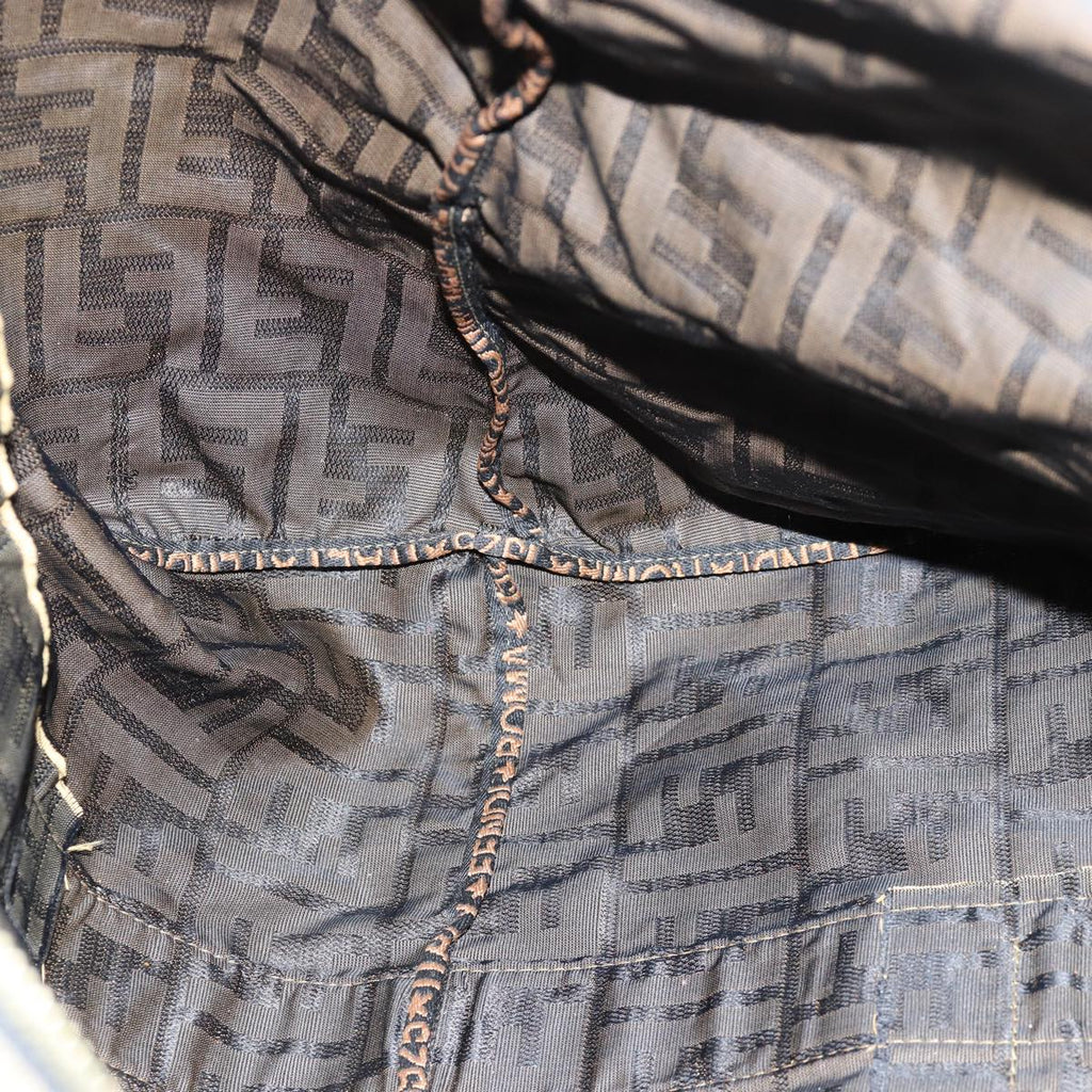 FENDI Zucca Canvas Boston Bag Brown Black83296