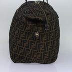FENDI Zucca Canvas Boston Bag Brown Black83296