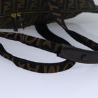 FENDI Zucca Canvas Boston Bag Brown Black83296