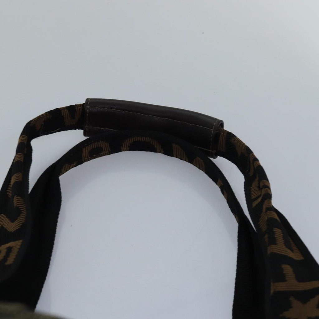 FENDI Zucca Canvas Boston Bag Brown Black83296