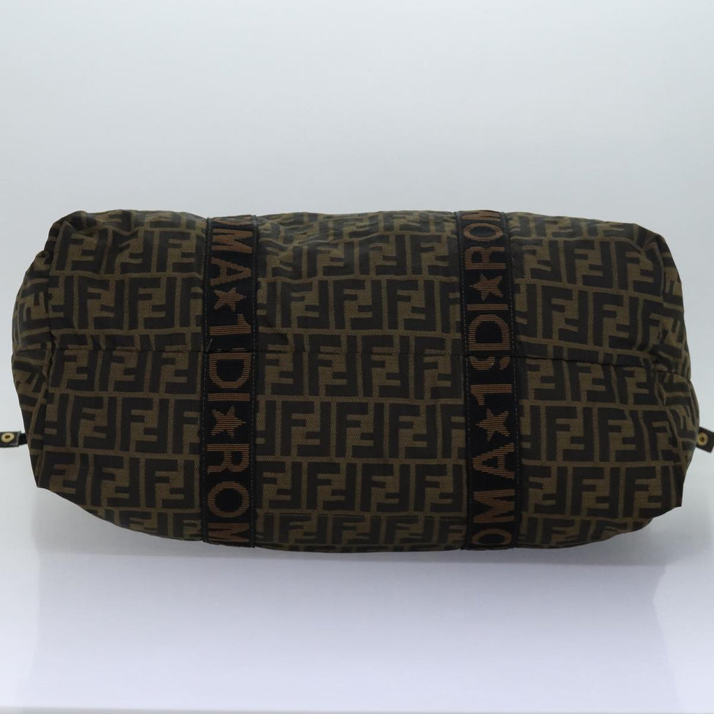 FENDI Zucca Canvas Boston Bag Brown Black83296