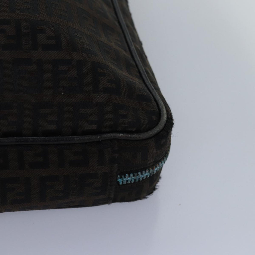 FENDI Zucchino Canvas Hand Bag Brown Black83318