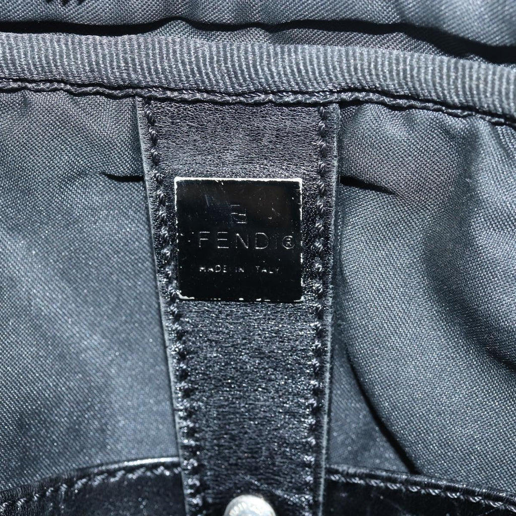 FENDI Zucchino Canvas Hand Bag Brown Black83318