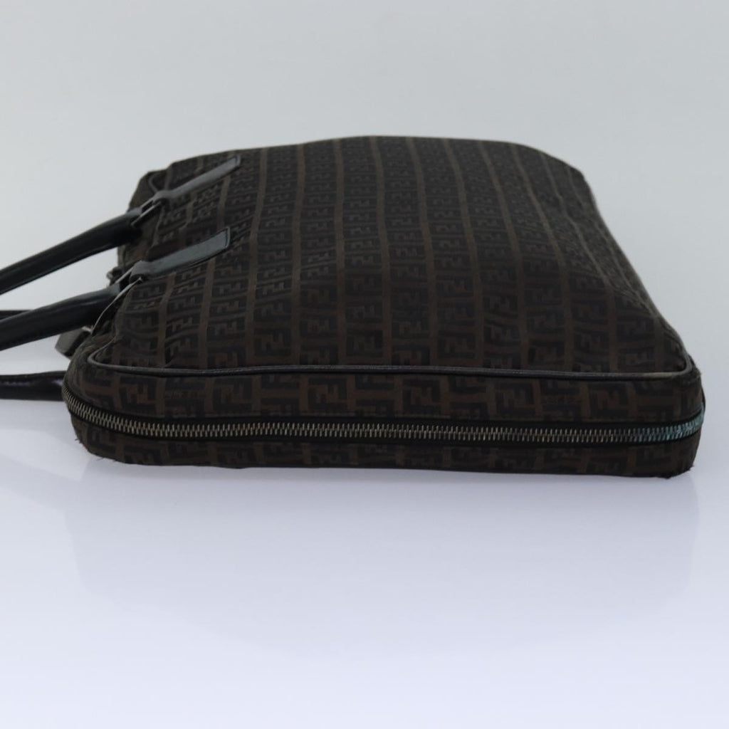 FENDI Zucchino Canvas Hand Bag Brown Black83318