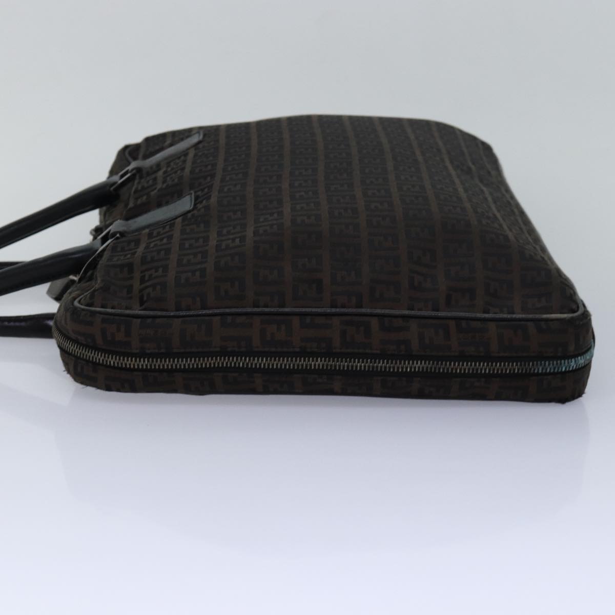 FENDI Zucchino Canvas Hand Bag Brown Black83318