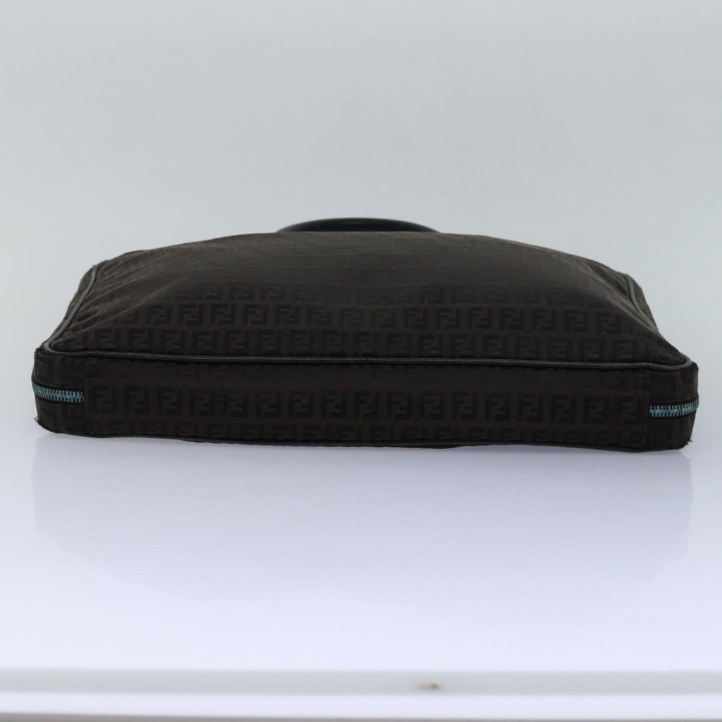 FENDI Zucchino Canvas Hand Bag Brown Black83318