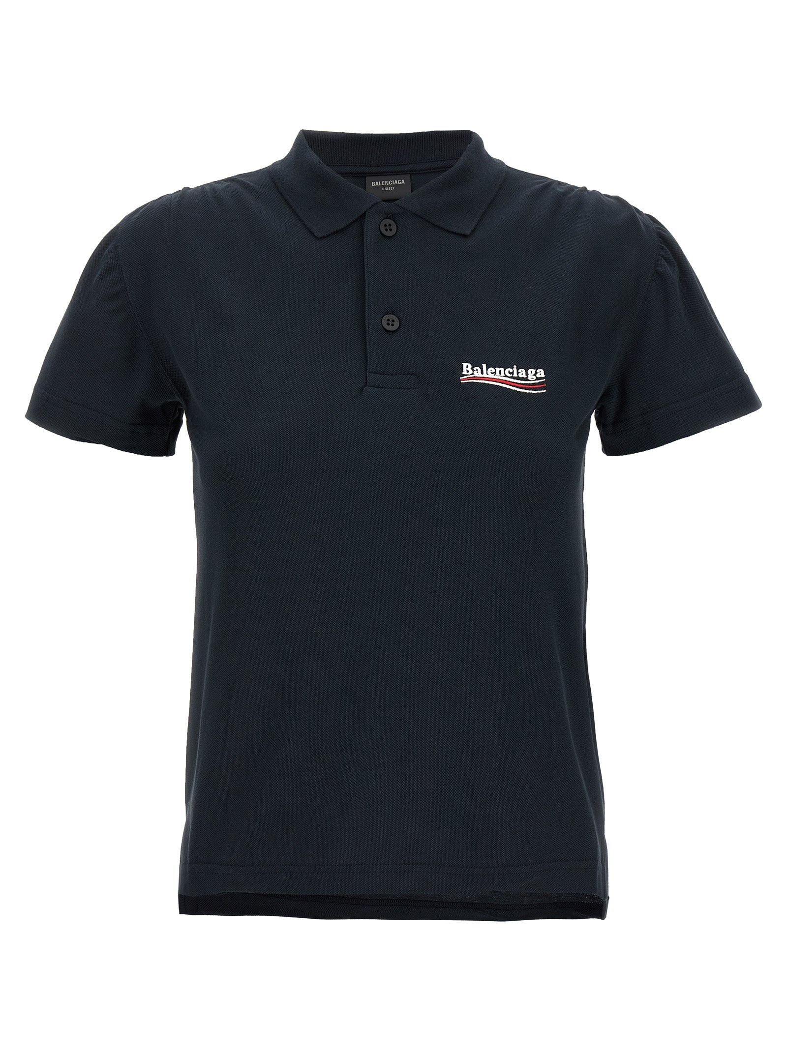 Balenciaga Women Logo Embroidery Polo Shirt