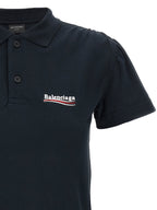 Balenciaga Women Logo Embroidery Polo Shirt