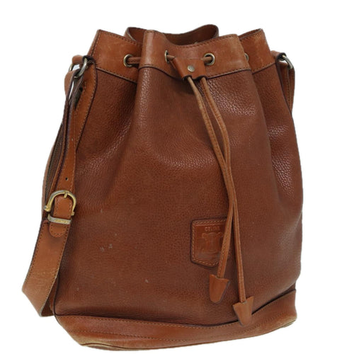 CELINE Shoulder Bag Leather Brown  83325