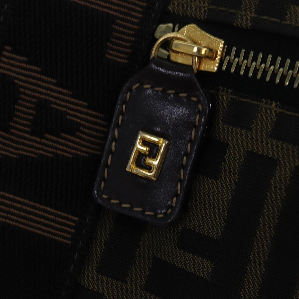 FENDI Zucca Canvas Boston Bag Brown Black83329